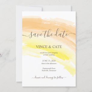 Invitation Mariage d'aquarelle jaune orange