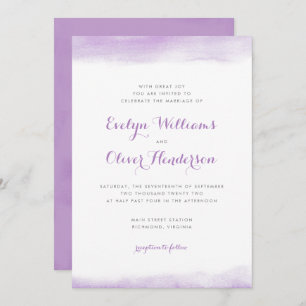 Invitation Mariage d'aquarelle Lilac