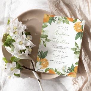 Invitation Mariage d'aquarelle mandarin orange