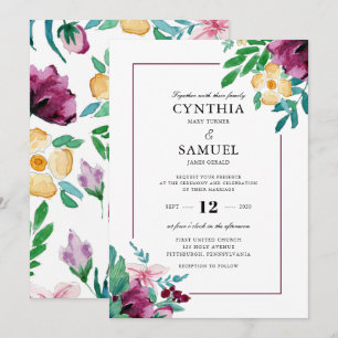 Invitation Mariage d'aquarelle moderne