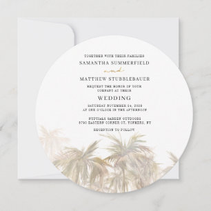 Invitation Mariage d'aquarelle moderne Palm Trees