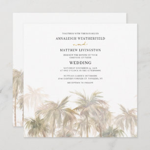 Invitation Mariage d'aquarelle moderne Palm Trees