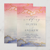 Mariage d'aquarelle Ombre rose et bleu