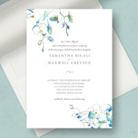 Mariage d'aquarelle orchidée bleue