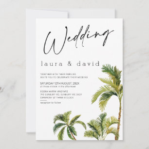 Invitation Mariage d'aquarelle Palm Tree