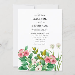 Invitation Mariage d'aquarelle périphérique fleur sauvage