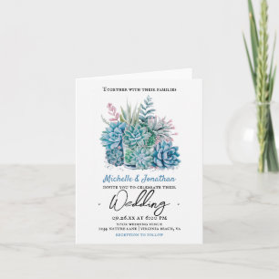 Invitation mariage d'aquarelle plante succulent