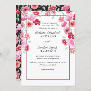 Invitation Mariage d'aquarelle rose corail