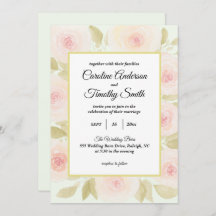 Mariage d'aquarelle rose et verte Chic Sage