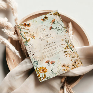 Invitation Mariage d'aquarelle Russe Fleur sauvage