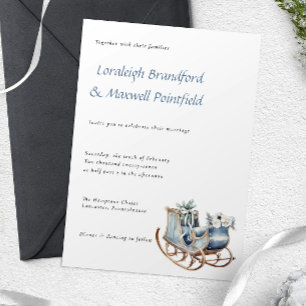 Invitation Mariage d'aquarelle rustique d'hiver