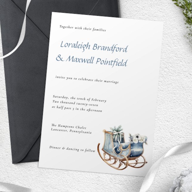 Invitation Mariage d'aquarelle rustique d'hiver (Créateur téléchargé)