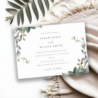Invitation Mariage d'aquarelle rustique et élégant