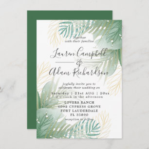 Invitation Mariage d'aquarelle tropicale verte