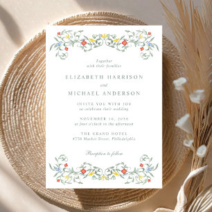 Invitation Mariage d'aquarelle vintage Garden