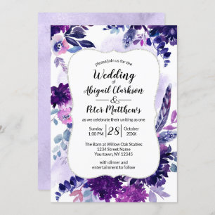 Invitation Mariage d'aquarelle violet violet violet violet