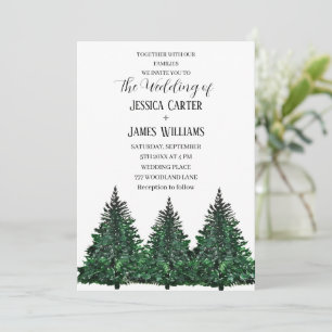 Invitation Mariage d'arbre à pin d'hiver