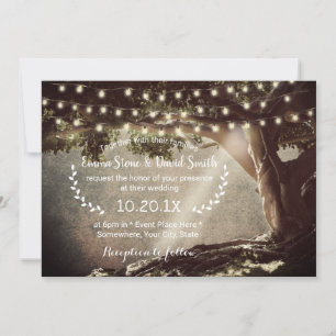 Invitation Mariage d'arbre Vintage Rustic String