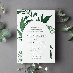Invitation Mariage d'arc botanique vert de la forêt sauvage