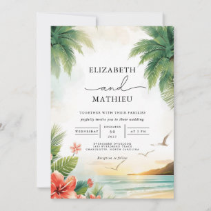 Invitation Mariage d'arc de palme de l'oasis tropicale
