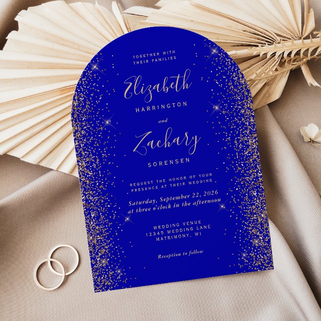 Invitation Mariage d'arc de Parties scintillant Royal Blue Go (Créateur téléchargé)