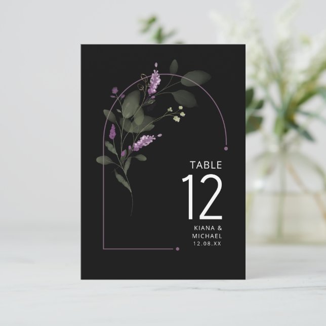 Invitation Mariage d'arc fleuri doux n° de tableau Lilac ID99 (Debout devant)