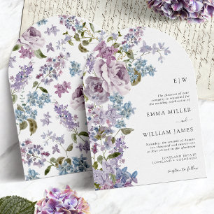 Invitation Mariage d'arc Lilac monogramme