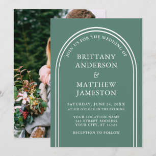 Invitation Mariage d'arc moderne et élégant Eucalyptus Photo