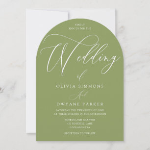 Invitation Mariage d'arc moderne Moss Green