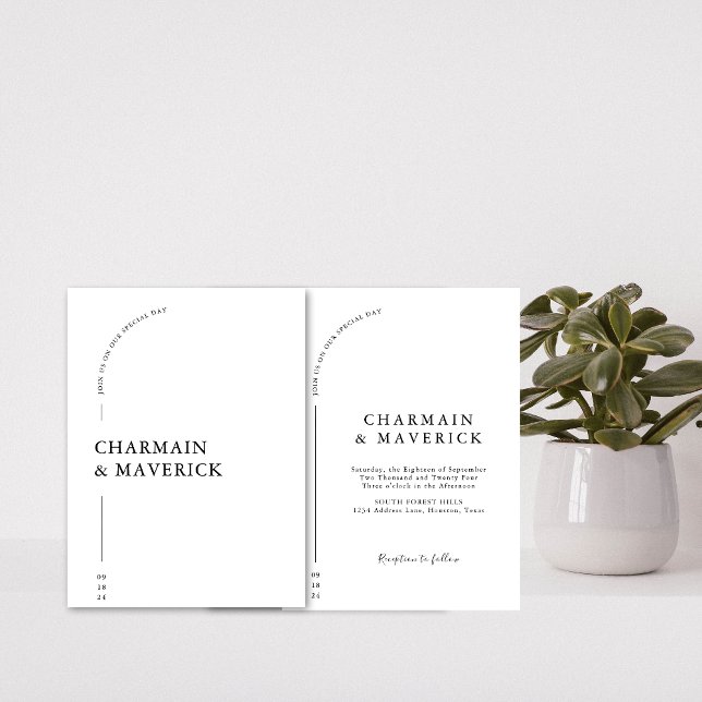 Invitation Mariage d'arc moderne simple et propre (Créateur téléchargé)