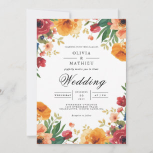 Invitation Mariage d'arcade florale dynamique