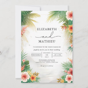 Invitation Mariage d'arcade florale tropicale luxuriante