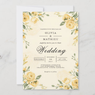 Invitation Mariage d'arcades florales d'or