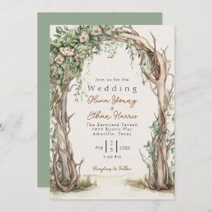 Invitation Mariage d'arche en bois rustique