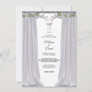Invitation Mariage d'arche floral blanc élégant