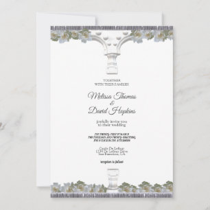 Invitation Mariage d'arche floral blanc élégant