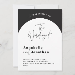 Invitation mariage d'arche noir et blanc