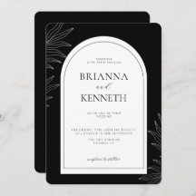 Mariage d'arche noir et blanc moderne