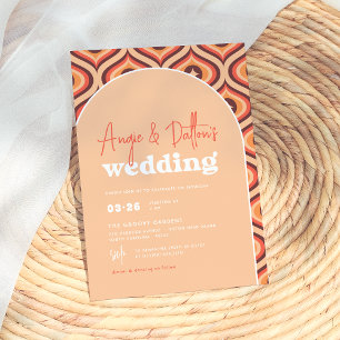 Invitation Mariage d'arche orange moderne