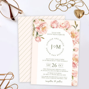 Invitation Mariage d'arche rose élégant
