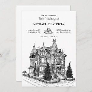 Invitation mariage d'architecture vintage House