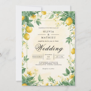 Invitation Mariage d'archivage Citrus Bloom
