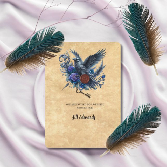 Invitation Mariage Dark Academia Corbeau Horlogerie  (Créateur téléchargé)
