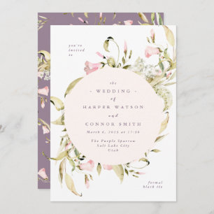 Invitation Mariage d'armature ronde Fleur sauvage Spring