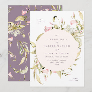 Invitation Mariage d'armature ronde Fleur sauvage Spring