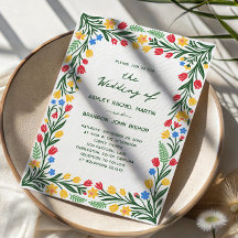 Mariage d'Art Populaire de Fleur Sauvage Colorée S