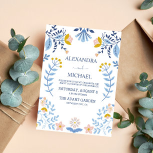 Invitation Mariage d'art populaire floral