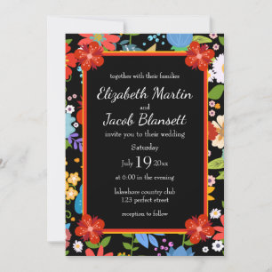 Invitation Mariage d'art populaire mexicain