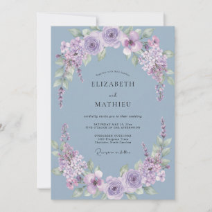 Invitation Mariage d'art raffiné au vert pervenche