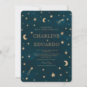 Invitation Mariage d'astronomie de la Lune des étoiles célest